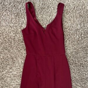 Elegant Burgundy Sleeveless Jumpsuit